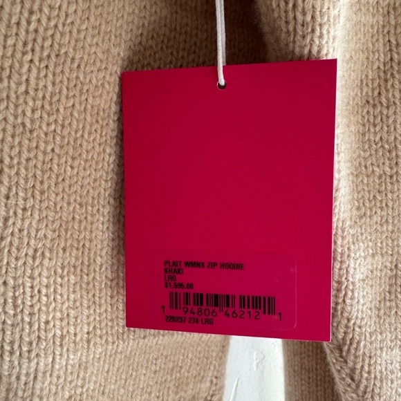 NWT The Elder Statesman Khaki Plait WMNS Cashmere Zip Hoodie - Picture 4 of 7